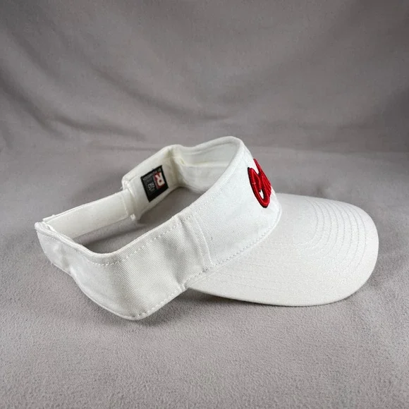 Cats Visor Hat Men OS White Embroidered Strapback Sun Cap Richardson Sports - Picture 4 of 11